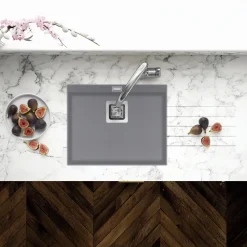 Clearwater Capri 1 Bowl Granite Composite Inset/Undermount Kitchen Sink - 505 x 405mm