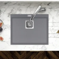 Clearwater Capri 1 Bowl Granite Composite Inset/Undermount Kitchen Sink - 505 x 405mm