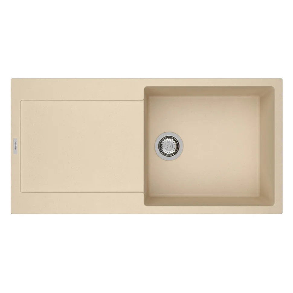 Clearwater Carina 1 Bowl Granite Composite Sink & Waste with Reversible Drainer - 1000 x 500mm