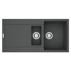 Clearwater Carina 1.5 Bowl Granite Composite Sink & Waste with Reversible Drainer - 1000 x 500mm