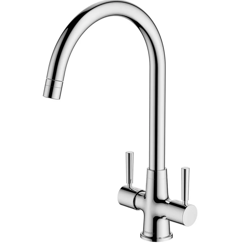 Clearwater Davina Twin Lever Mono Sink Mixer with Swivel Spout