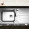 Clearwater Deep Blue Single Bowl Brushed Stainless Steel Sink & Waste with Reversible Drainer - 1000 x 500mm