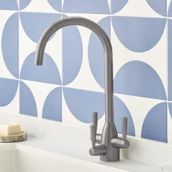 Clearwater Eclipse Triple Lever Mono Kitchen Mixer and Cold Filtered Water Tap - Brushed Nickel