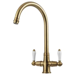 Clearwater Elegance Twin Lever Mono Sink Mixer with Swivel Spout