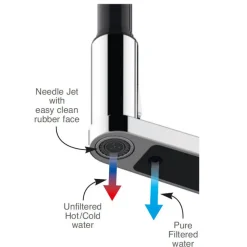 Clearwater Galex WRAS Approved Single Lever Mono Pull Out Spray Kitchen Mixer and Cold Filtered Water Tap with Ultrapure Filter Kit
