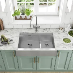 Clearwater Infinity Smart Butler 1.5 Bowl Brushed Stainless Steel Kitchen Sink & Waste - 800 x 510mm