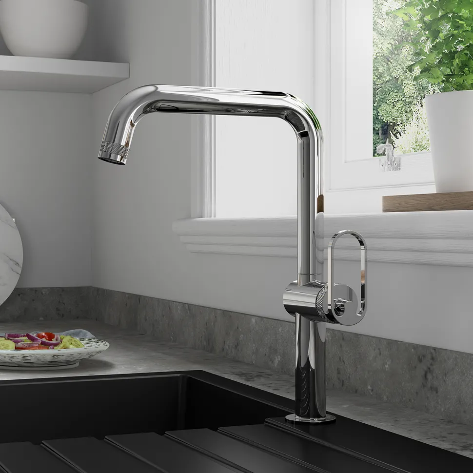 Clearwater Juno WRAS Approved Single Lever Industrial-Style Mono Kitchen Mixer Tap