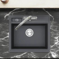 Clearwater Kameo-X Smart 1 Bowl Granite Composite Inset/Undermount Kitchen Sink & Waste Kit - 560 x 500mm