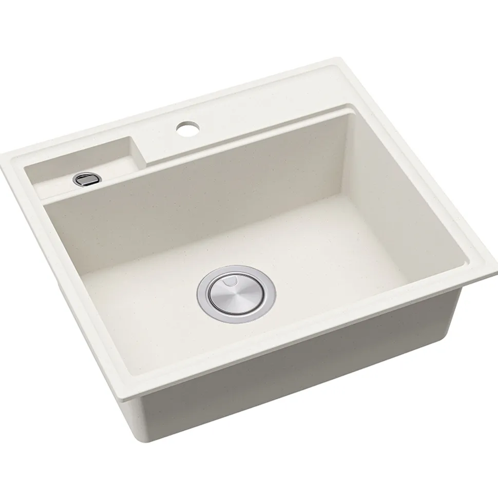 Clearwater Kameo-X Smart 1 Bowl Granite Composite Inset/Undermount Kitchen Sink & Waste Kit - 560 x 500mm