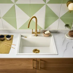 Clearwater Kameo-X Smart 1 Bowl Granite Composite Inset/Undermount Kitchen Sink & Waste Kit - 560 x 500mm