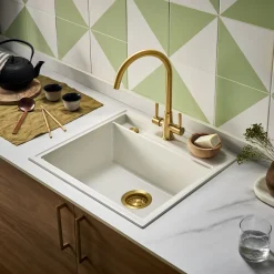 Clearwater Kameo-X Smart 1 Bowl Granite Composite Inset/Undermount Kitchen Sink & Waste Kit - 560 x 500mm