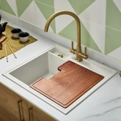 Clearwater Kameo-X Smart 1 Bowl Granite Composite Inset/Undermount Kitchen Sink & Waste Kit - 560 x 500mm