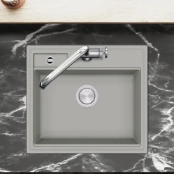 Clearwater Kameo-X Smart 1 Bowl Granite Composite Inset/Undermount Kitchen Sink & Waste Kit - 560 x 500mm