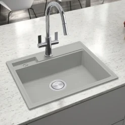 Clearwater Kameo-X Smart 1 Bowl Granite Composite Inset/Undermount Kitchen Sink & Waste Kit - 560 x 500mm