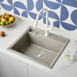 Clearwater Kameo-X Smart 1 Bowl Granite Composite Inset/Undermount Kitchen Sink & Waste Kit - 560 x 500mm