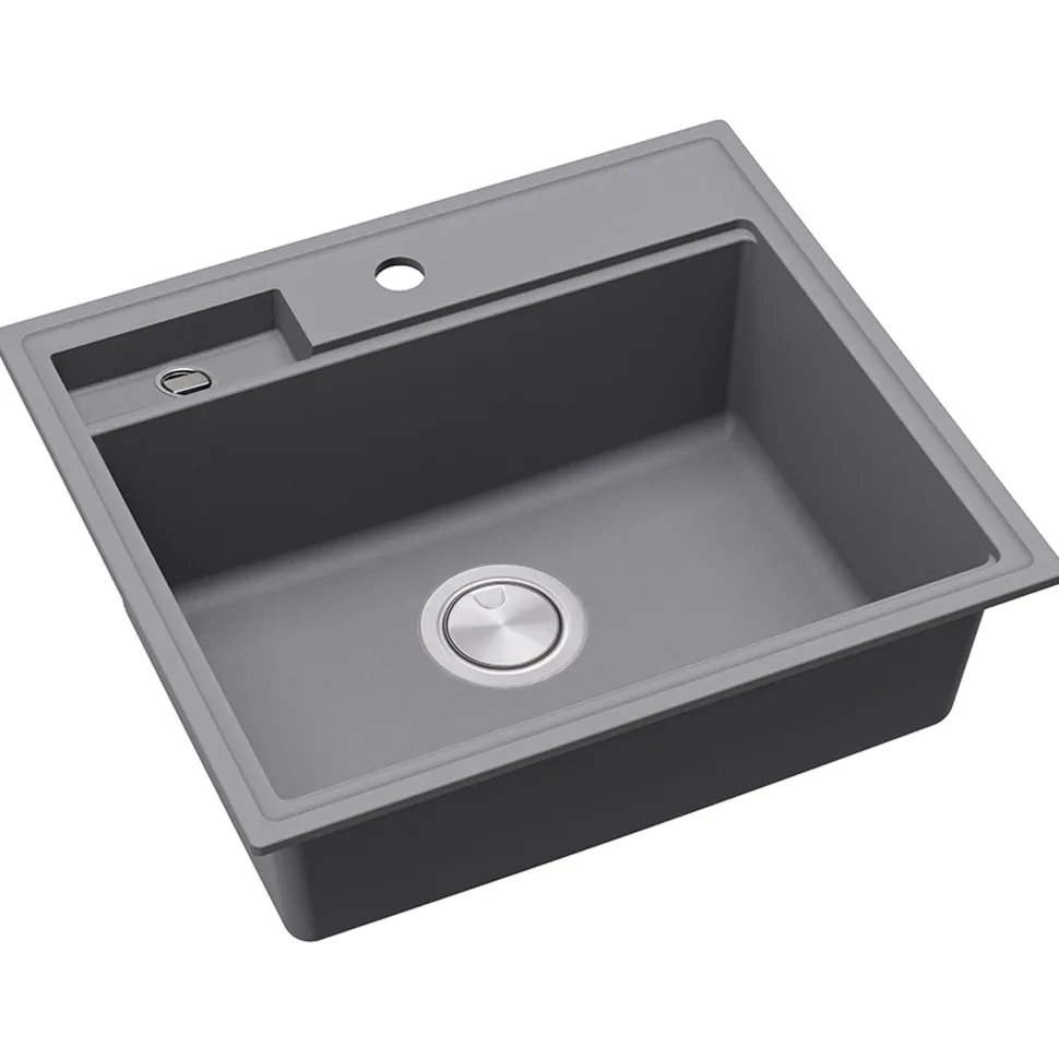 Clearwater Kameo-X Smart 1 Bowl Granite Composite Inset/Undermount Kitchen Sink & Waste Kit - 560 x 500mm