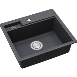 Clearwater Kameo-X Smart 1 Bowl Granite Composite Inset/Undermount Kitchen Sink & Waste Kit - 560 x 500mm