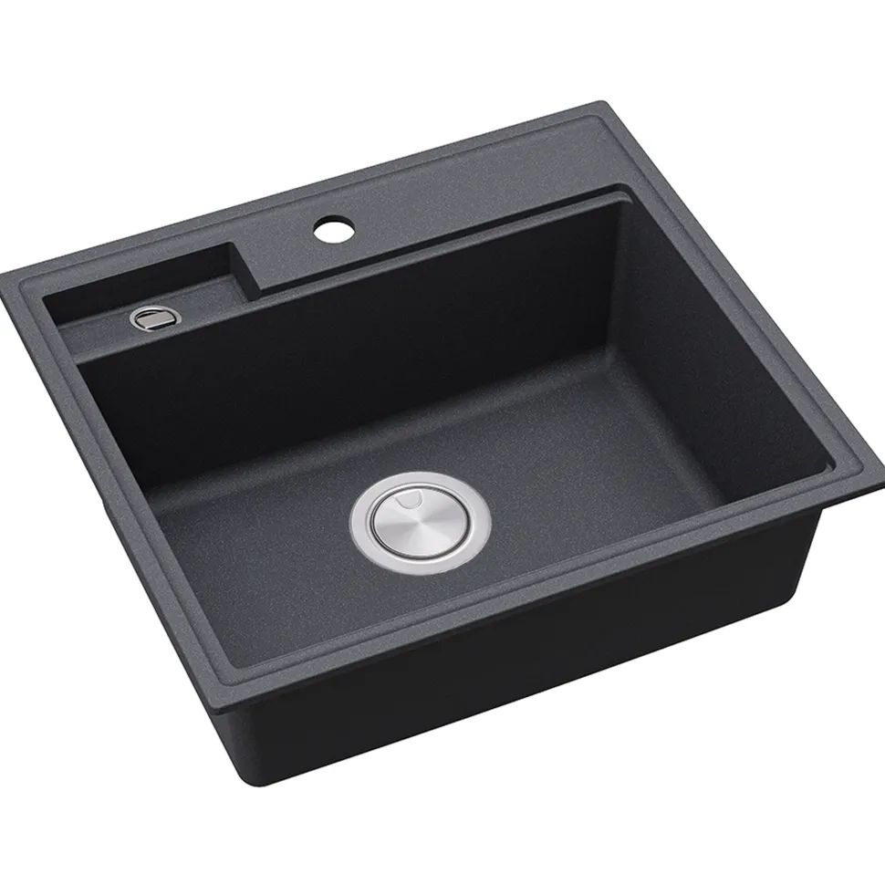 Clearwater Kameo-X Smart 1 Bowl Granite Composite Inset/Undermount Kitchen Sink & Waste Kit - 560 x 500mm