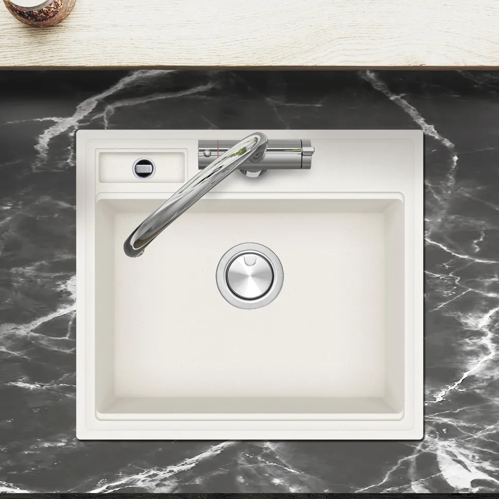 Clearwater Kameo-X Smart 1 Bowl Granite Composite Inset/Undermount Kitchen Sink & Waste Kit - 560 x 500mm
