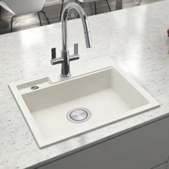 Clearwater Kameo-X Smart 1 Bowl Granite Composite Inset/Undermount Kitchen Sink & Waste Kit - 560 x 500mm