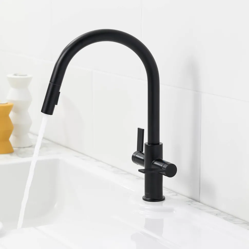 Clearwater Kira Twin Lever Mono Pull Out Spray Kitchen Mixer