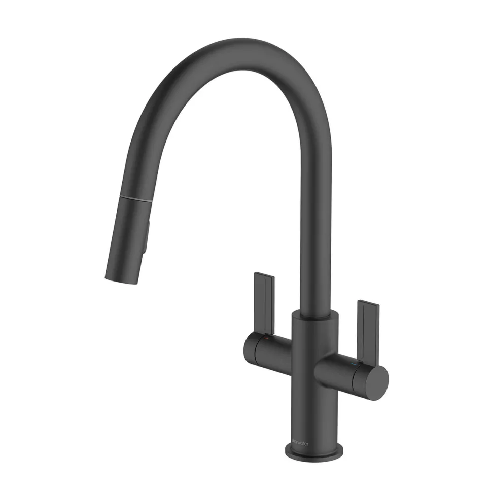Clearwater Kira Twin Lever Mono Pull Out Spray Kitchen Mixer