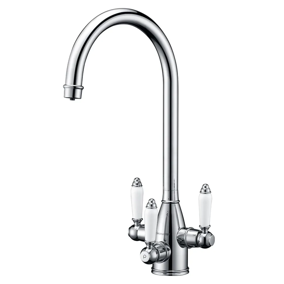 Clearwater Krypton Triple Lever Mono Kitchen Mixer and Cold Filtered Water Tap