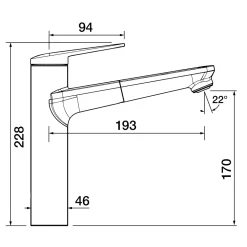 Clearwater Levant Single Lever Mono Pull Out Kitchen Mixer Tap