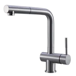 Clearwater Mercury Pull Out Single Lever Monobloc Kitchen Mixer - Stainless Steel