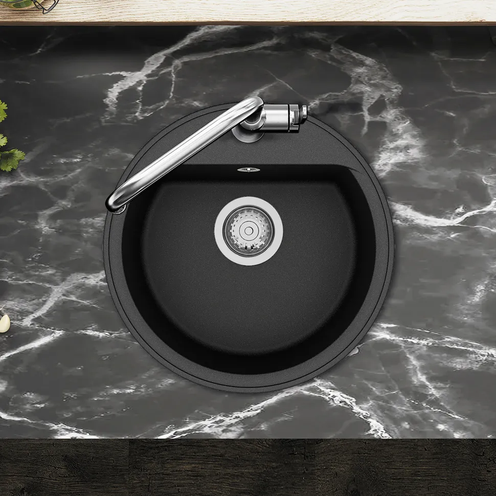 Clearwater Mio 1 Bowl Granite Composite Kitchen Sink - 450 x 450mm