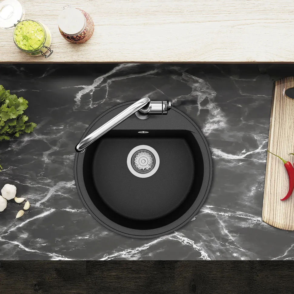 Clearwater Mio 1 Bowl Granite Composite Kitchen Sink - 450 x 450mm