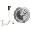 Clearwater 90mm Deluxe Basket Strainer & Overflow - Brushed Steel