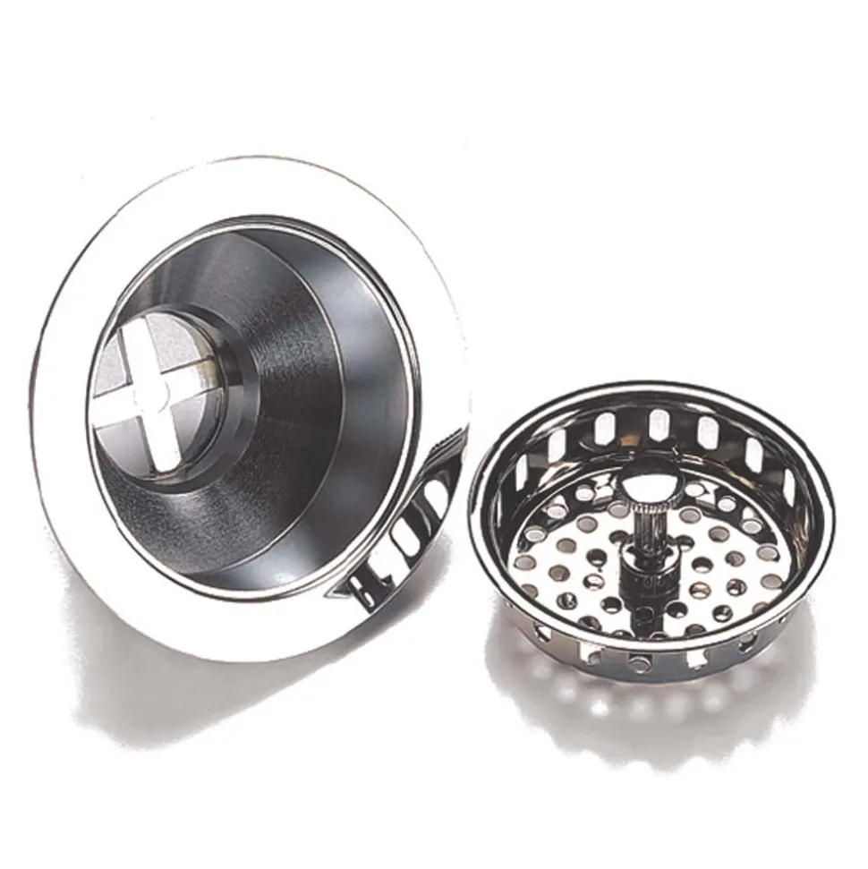 Clearwater 90mm Deluxe Basket Strainer Waste - Brushed Steel