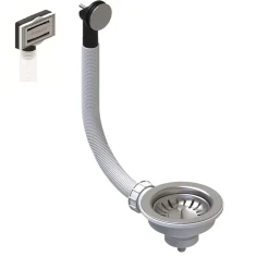 Clearwater 90mm Kitchen Basket Strainer Waste & Overflow