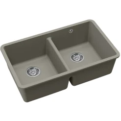 Clearwater Nova 2 Bowl Granite Composite Inset/Undermount Kitchen Sink - 810 x 480mm