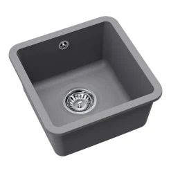 Clearwater Nova 1 Bowl Granite Composite Inset/Undermount Kitchen Sink - 380 x 380mm