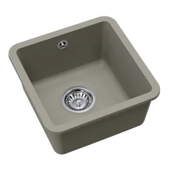 Clearwater Nova 1 Bowl Granite Composite Inset/Undermount Kitchen Sink - 380 x 380mm