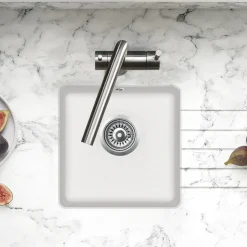 Clearwater Nova 1 Bowl Granite Composite Inset/Undermount Kitchen Sink - 380 x 380mm