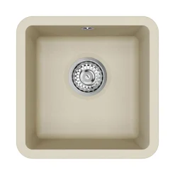 Clearwater Nova 1 Bowl Granite Composite Inset/Undermount Kitchen Sink - 380 x 380mm