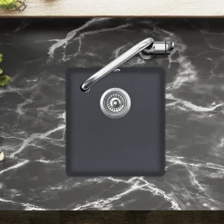 Clearwater Nova 1 Bowl Granite Composite Inset/Undermount Kitchen Sink - 420 x 460mm