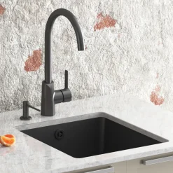 Clearwater Nova 1 Bowl Granite Composite Inset/Undermount Kitchen Sink - 420 x 460mm
