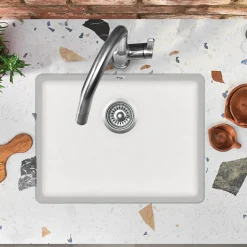 Clearwater Nova 1 Bowl Granite Composite Inset/Undermount Kitchen Sink - 585 x 460mm
