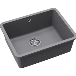 Clearwater Nova 1 Bowl Granite Composite Inset/Undermount Kitchen Sink - 585 x 460mm