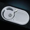 Clearwater Oboe Single Bowl Sink & Waste with Reversible Drainer - 847 x 444mm