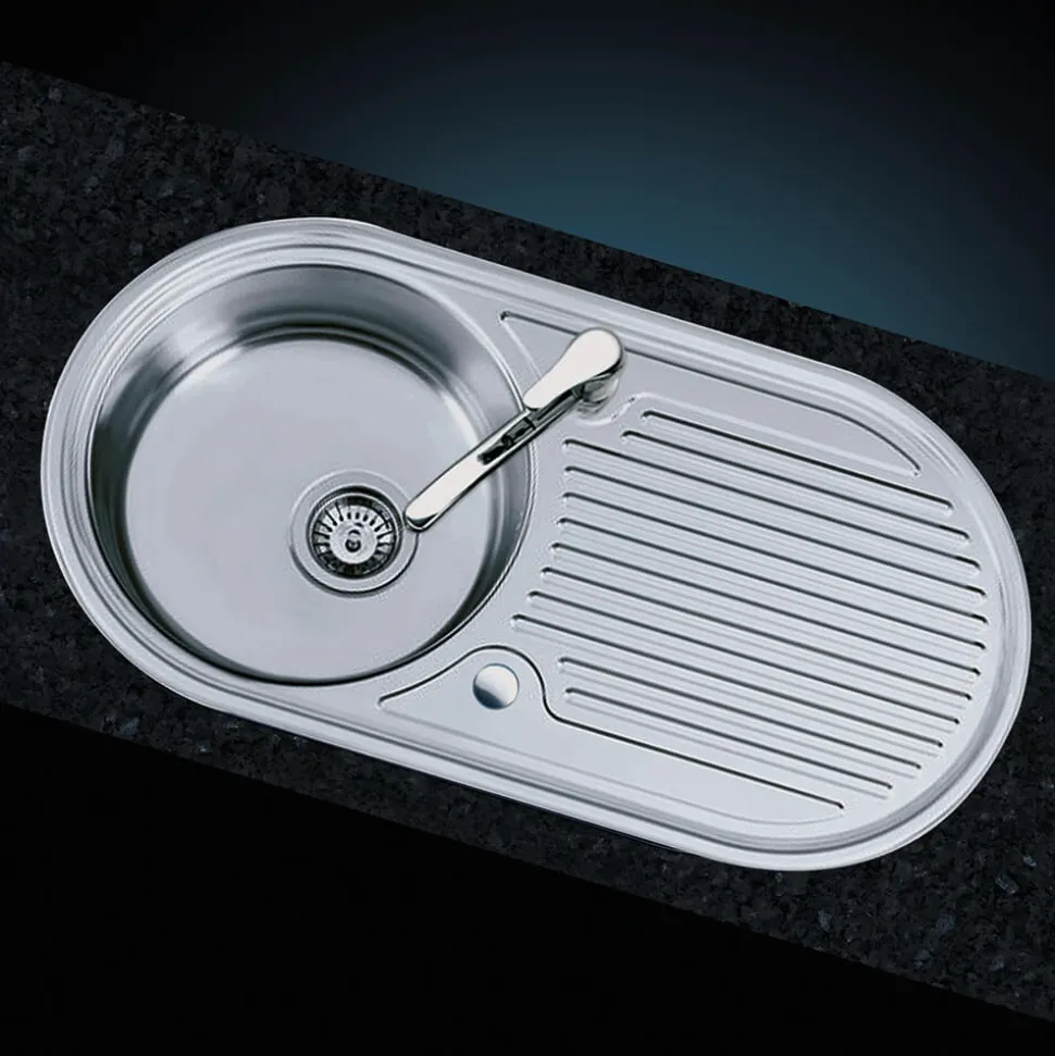 Clearwater Oboe Single Bowl Sink & Waste with Reversible Drainer - 847 x 444mm