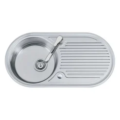 Clearwater Oboe Single Bowl Sink & Waste with Reversible Drainer - 847 x 444mm