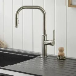 Clearwater Pioneer WRAS Approved Single Lever Industrial-Style Mono Pull Out Spray Kitchen Mixer Tap