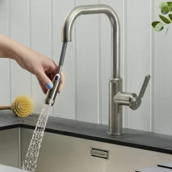 Clearwater Pioneer WRAS Approved Single Lever Industrial-Style Mono Pull Out Spray Kitchen Mixer Tap