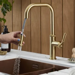 Clearwater Pioneer WRAS Approved Single Lever Industrial-Style Mono Pull Out Spray Kitchen Mixer Tap