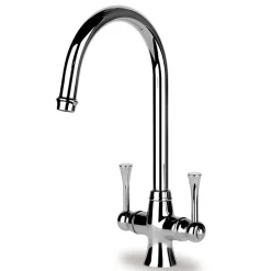 Clearwater Regent Twin Lever Mono Sink Mixer with Swivel Spout